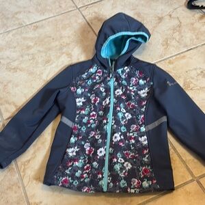 Free Country Blue and Gray Raincoat with Sporty Design